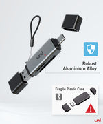 USB C en USB 3.0 naar SD/MicroSD-kaartlezer | UHS-I | PIXEL