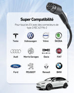 uni зарядный кабель для электромобилей типа 2, 11 кВт, 7 м, портативная трехфазная зарядная станция для электромобилей