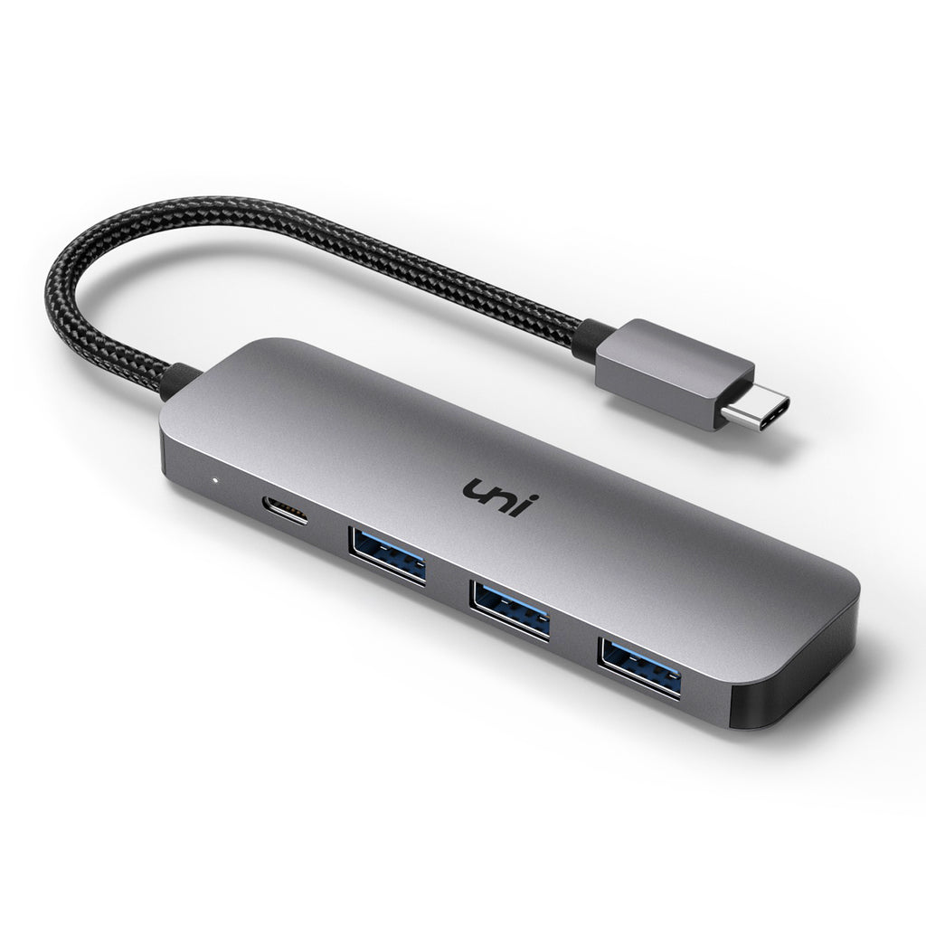 USB C ハブ、PD 100W + 3 x USB 3.0 アダプター、アルミニウム