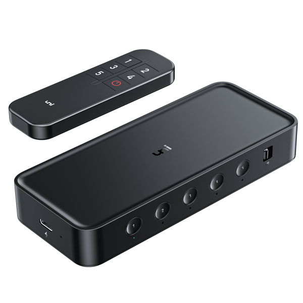 HDMI Switch 5 in 1 with Remote |  4K@60Hz