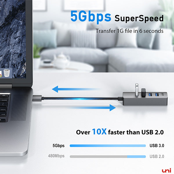 Concentrador USB-A (4 en 1) | USB 3.0 - uni