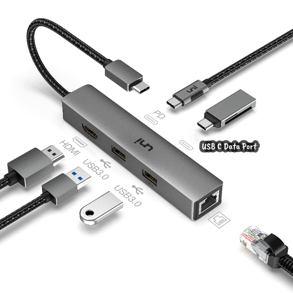 USB-C ハブ (6 in 1) | PD | 夢