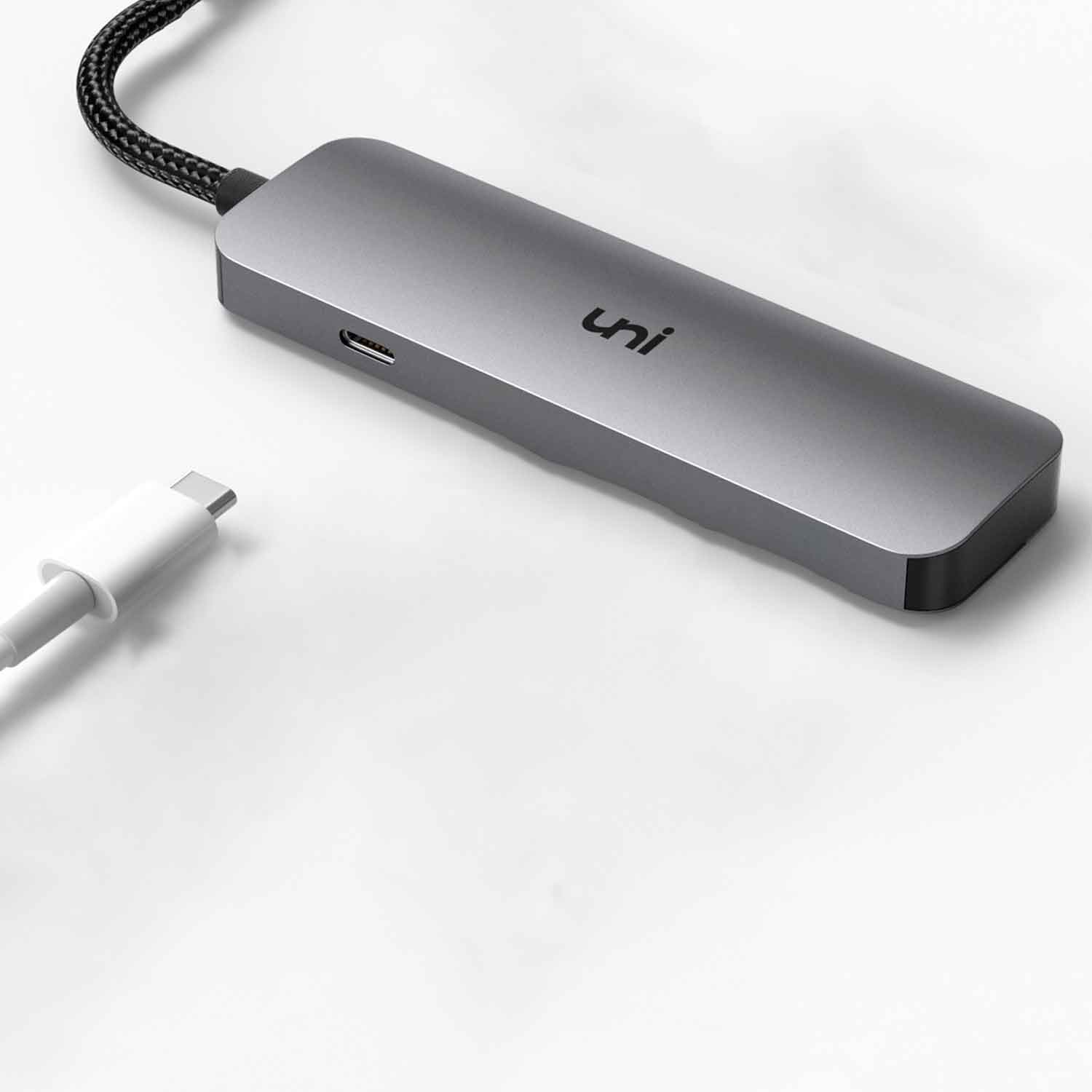 Концентратор USB-C (5 в 1) | 4*USB-C+PD | Уфлэт