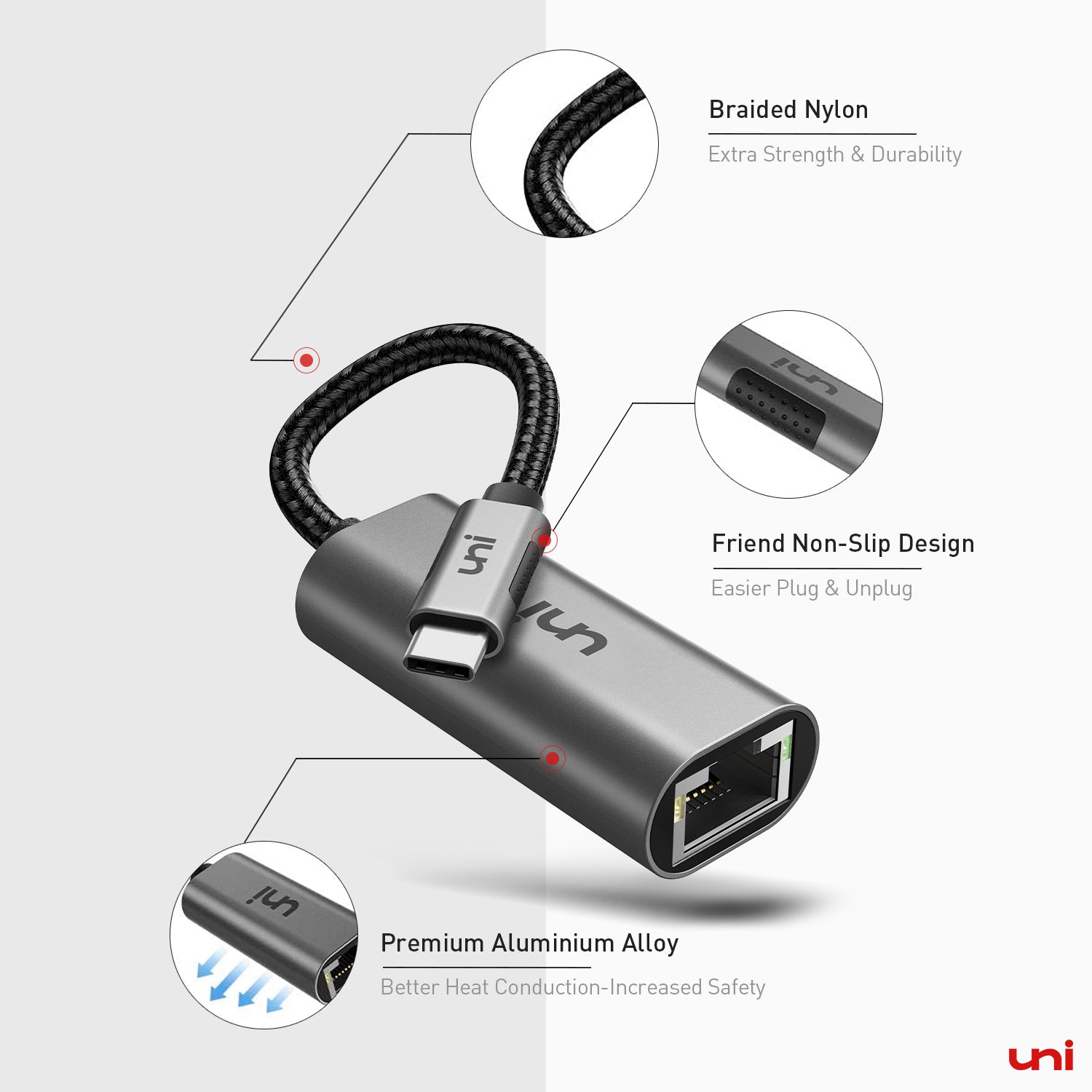 USB-C naar Ethernet-adapter 1G | SNEL