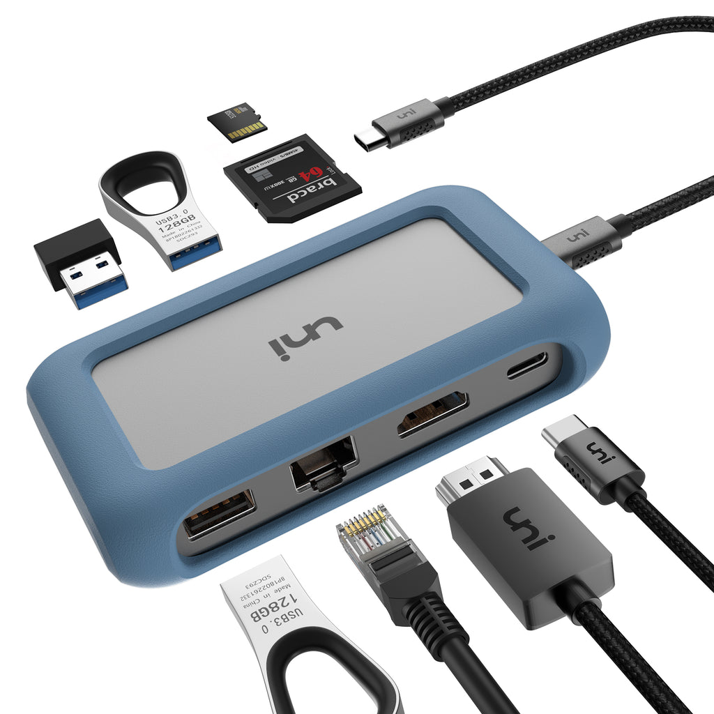 USB Cハブ着脱式ケーブル | 1Gイーサネット、4K HDMI、100W PD