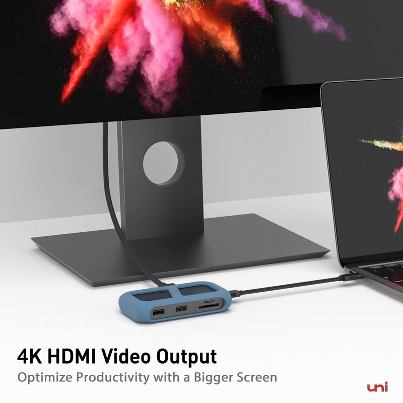 USB-C 8-in-1-Hub | Abnehmbares Kabel | Union Pro