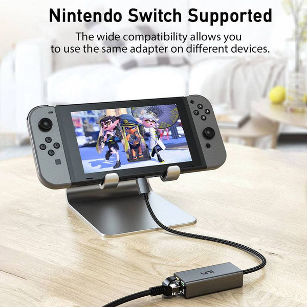 Проводной Сетевой Адаптер Uni® Nintendo Switch (Lite), Ethernet.