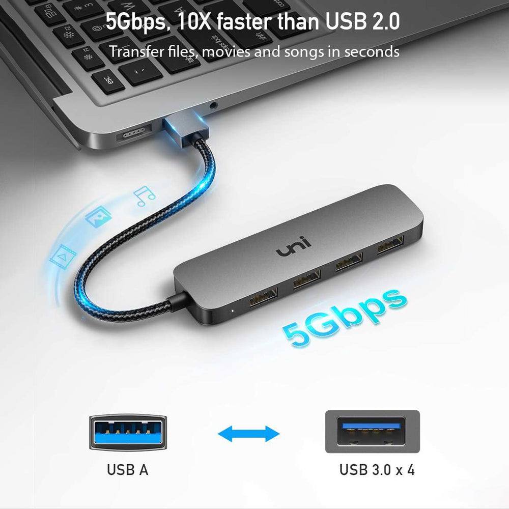 USB Adapter, 4 x USB 3.0 port Hub for MacBook Pro | uni