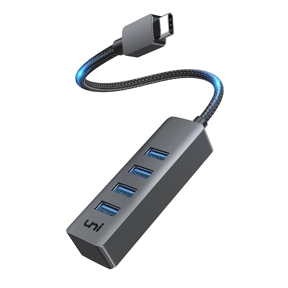 USB C to 4 USB Hub Adapter, USB 3.0 Type C Adaptor | Aluminum | uni®